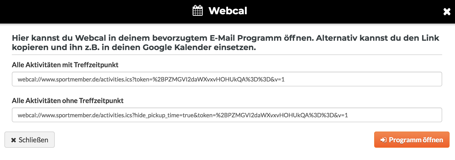 Kalender synchronisieren SportMember Kalender synchronisieren SportMember