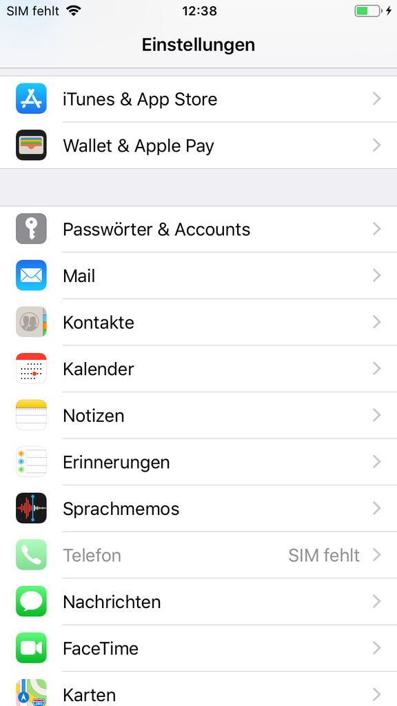 Einstellungen iPhone Kalender